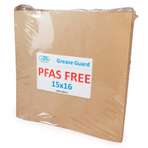 15" x 16" PFAS-Free, Grease-Proof Paper Sheets, Natural Kraft